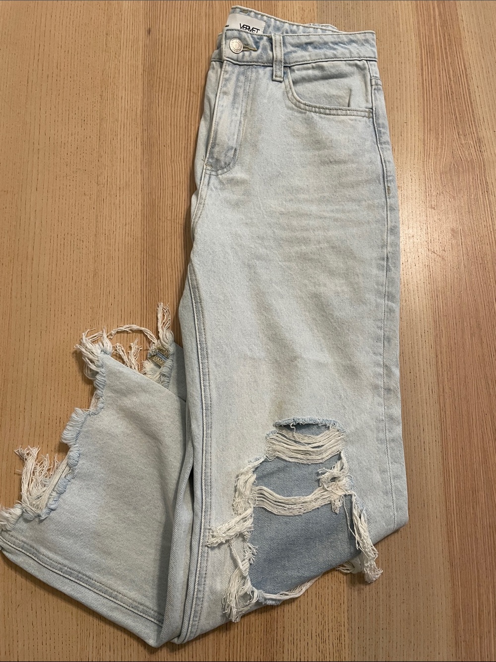 VIOLET Light Blue Distressed Boyfriend Jeans